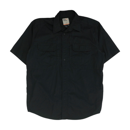 Black Solid Outdoor Button Down