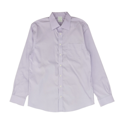 Purple Solid Long Sleeve Button Down