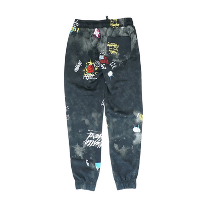 Black Graphic Regular Pants