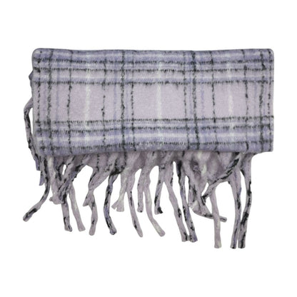 Purple Plaid Polyester Scarf