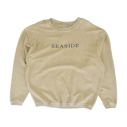 Beige Solid Sweatshirt Pullover