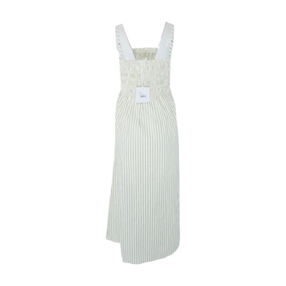 Cream Striped Midi Dress
