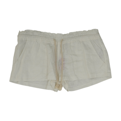 White Solid Knit Shorts