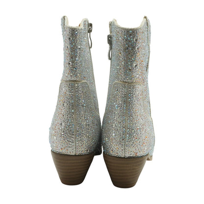 Sparkly Cowgirl Silver Boots