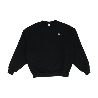 Black Solid Sweatshirt Pullover