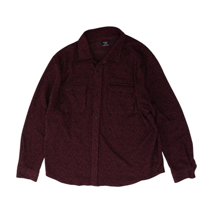 Maroon Print Flannel Button Down