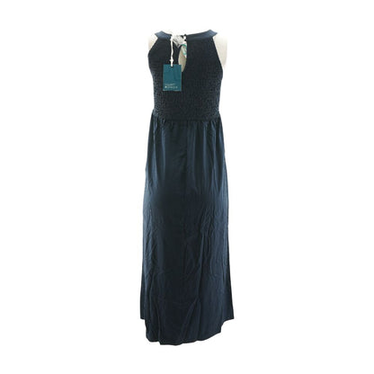 Navy Solid Midi Dress