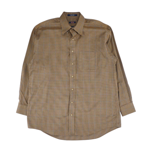 Brown Check Long Sleeve Button Down
