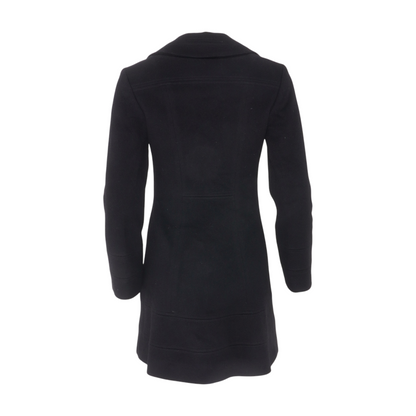 Black Petite Solid Wool Coat
