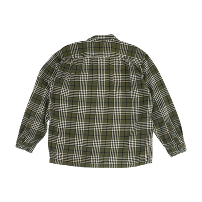 Olive Plaid Flannel Button Down