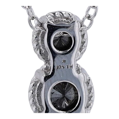 1 3/4 ctw Sterling Silver Black Diamond Pendant Necklace