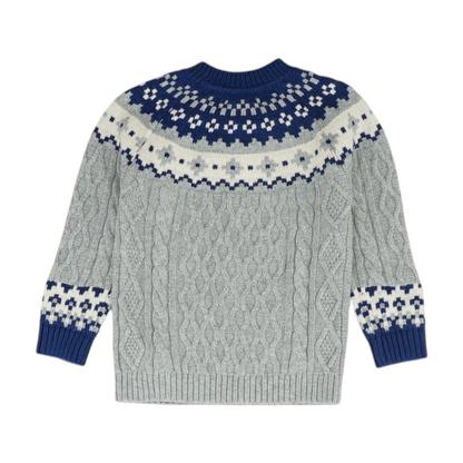 Gray Abstract Pullover Sweater