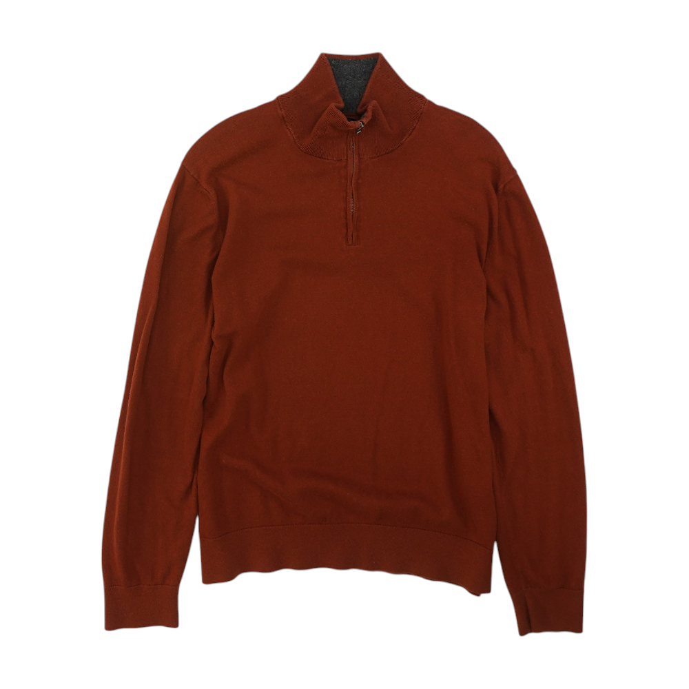 Rust Solid 1/4 Zip Pullover