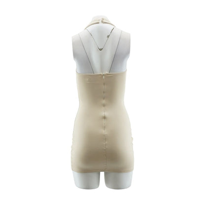 Tan Solid Mini Dress