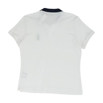 White Solid Short Sleeve Polo