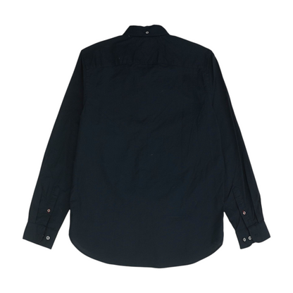 Navy Solid Long Sleeve Button Down