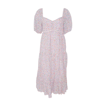 Pink Floral Midi Dress