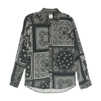 Black Paisley Long Sleeve Button Down