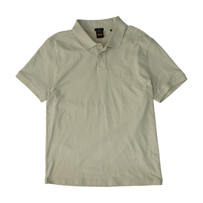 Tan Solid Short Sleeve Polo