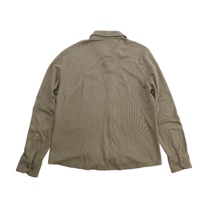 Brown Solid Long Sleeve Button Down