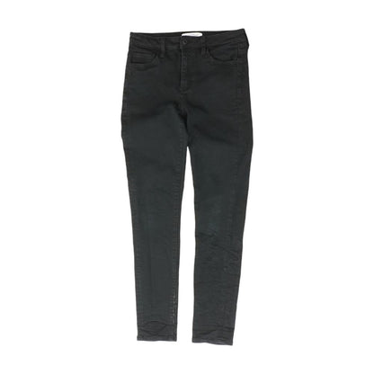Black Solid High Rise Skinny Leg Jeans