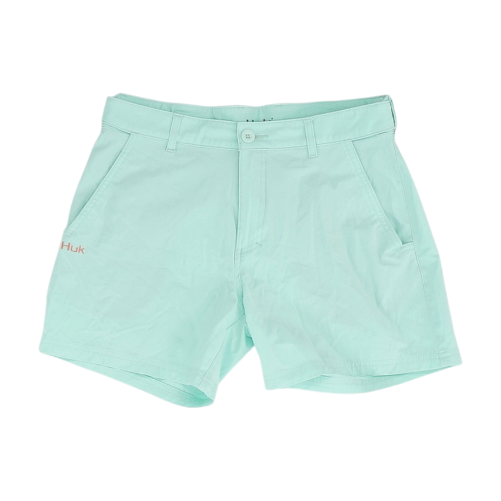 Green Solid Chino Shorts