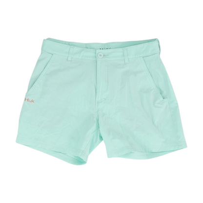 Green Solid Chino Shorts