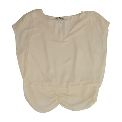 Ivory Solid V Neck T-Shirt