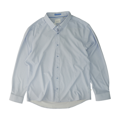 Blue Abstract Long Sleeve Button Down