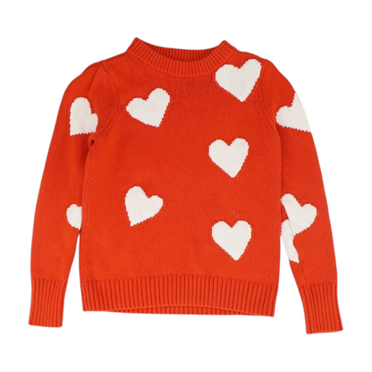 Red Hearts Pullover Sweater
