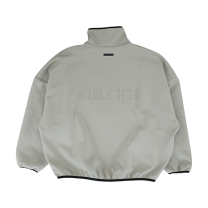 Beige Solid 1/4 Zip Pullover