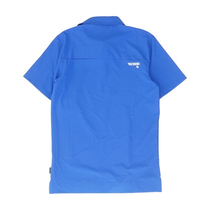 Blue Solid Short Sleeve Polo