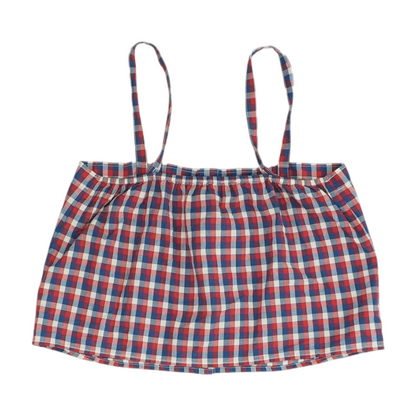 Red Check Cropped Blouse