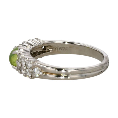 Platinum Chrysoberyl Catseye With Diamond Accents Band