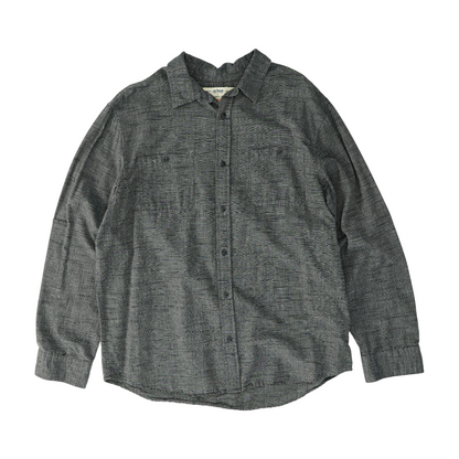 Gray Solid Long Sleeve Button Down