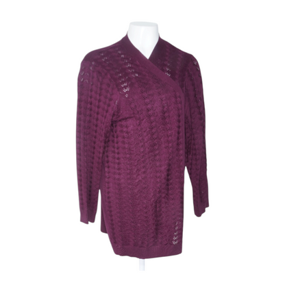 Burgundy Plus Cardigan Sweater