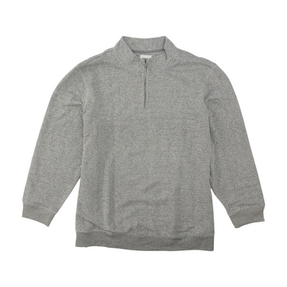 Gray Big & Tall Solid 1/4 Zip Pullover