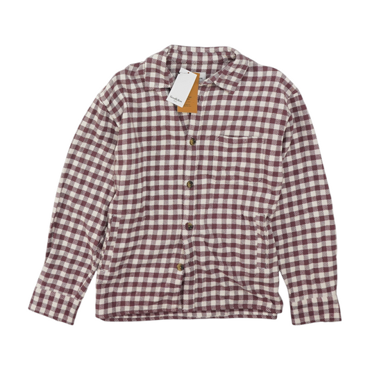 Beige Check Flannel Button Down