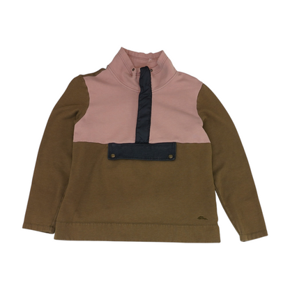 Khaki Color Block 1/4 Zip Pullover