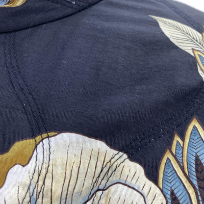 Black Flowerful Snake Garden Reversible Maxi Puffer Jacket