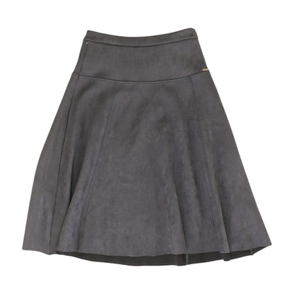 Gray Solid Midi Skirt