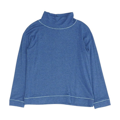 Blue Solid Knit Top