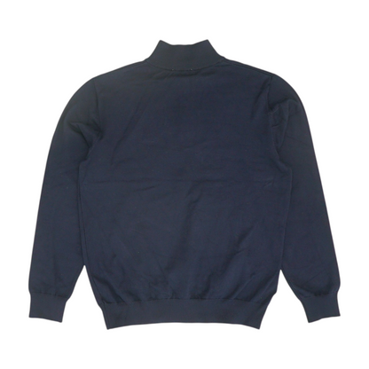 Navy Solid 1/4 Zip Sweater