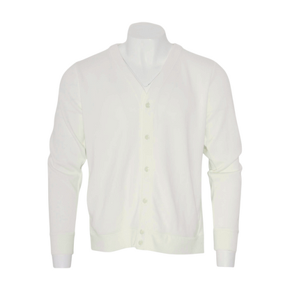 White Solid Cardigan Sweater