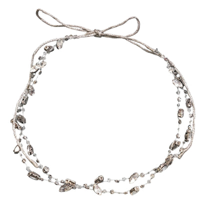 Light Gray Cord With Clear Crystals Hair Accessory