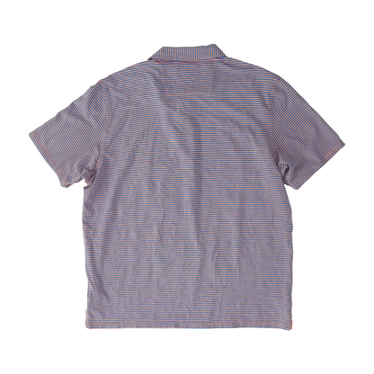 Blue Striped Short Sleeve Polo