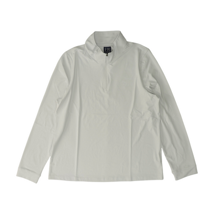 White Solid 1/4 Zip Pullover