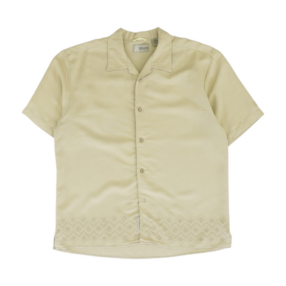 Tan Solid Short Sleeve Button Down
