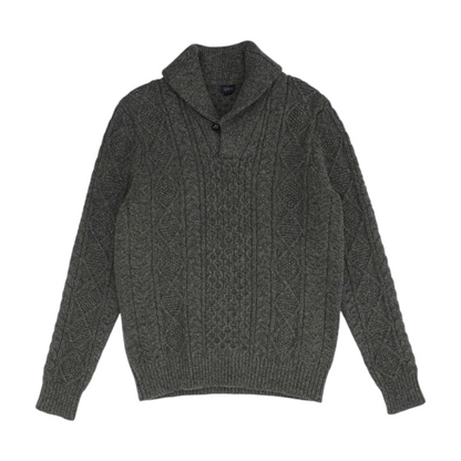 Gray Solid 1/4 Zip Sweater