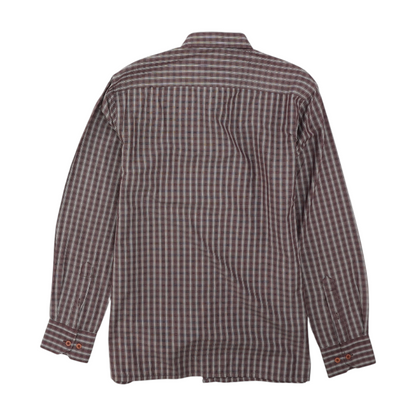 Maroon Plaid Long Sleeve Button Down